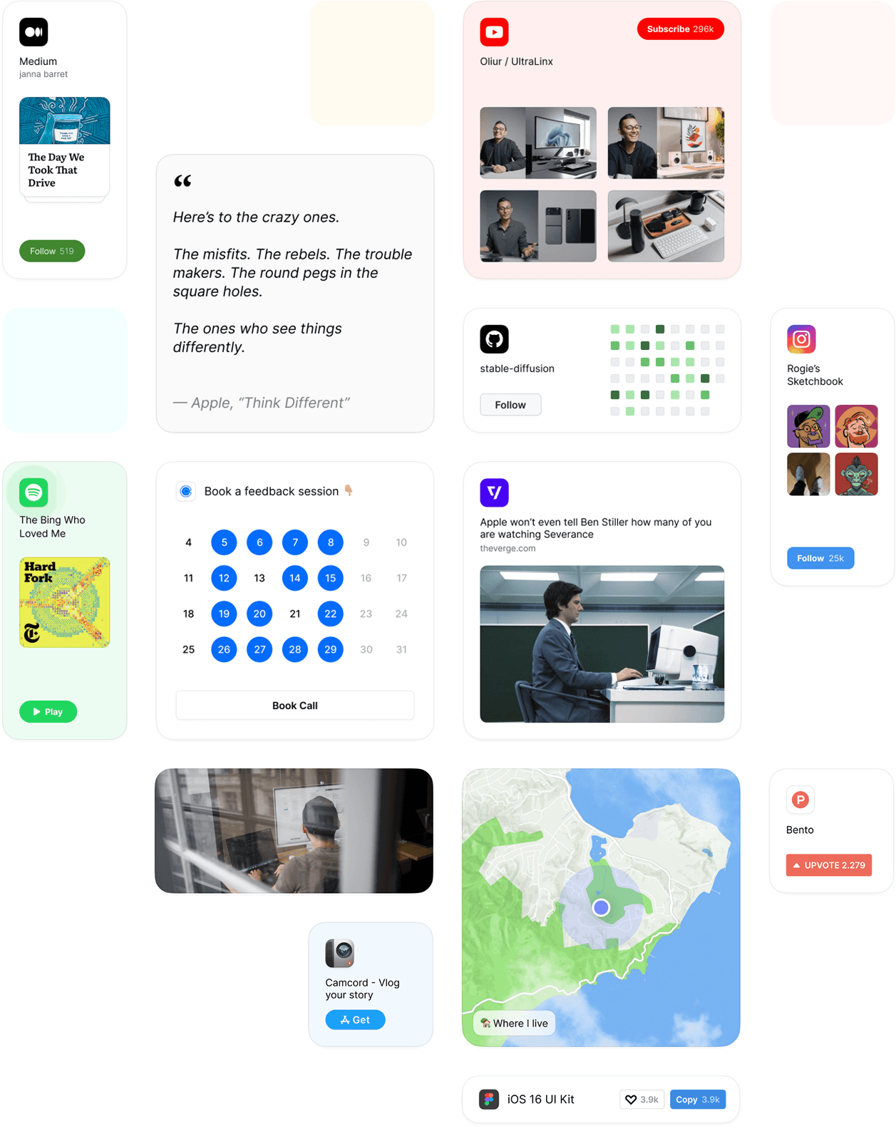 Use case showing how Kiub surfaces relevant information in different work scenarios